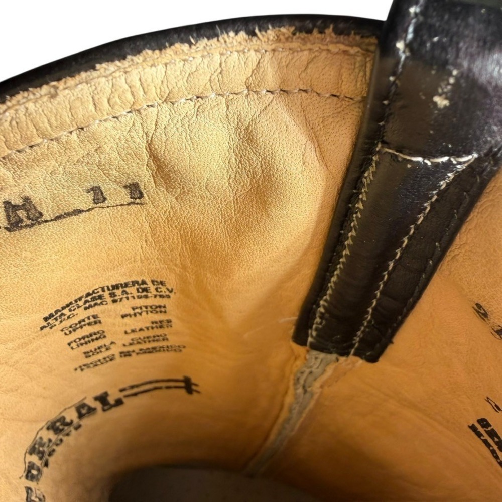 Corral Mens Black Leather Genuine Python Snakeski… - image 5